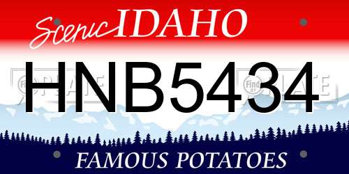 HNB5434 Idaho License Plate