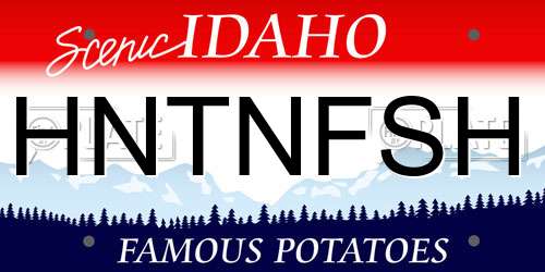 HNTNFSH Idaho License Plate