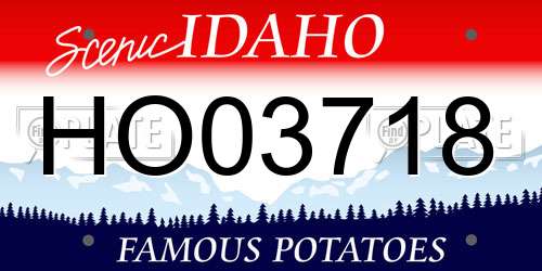 HO03718 Idaho License Plate