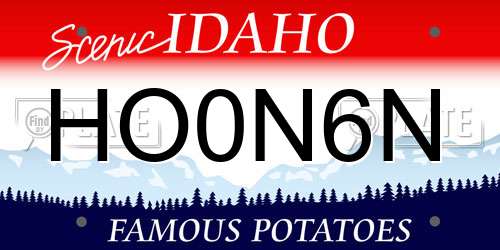 HO0N6N Idaho License Plate