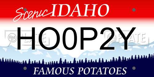 HO0P2Y Idaho License Plate