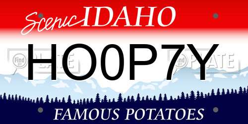 HO0P7Y Idaho License Plate