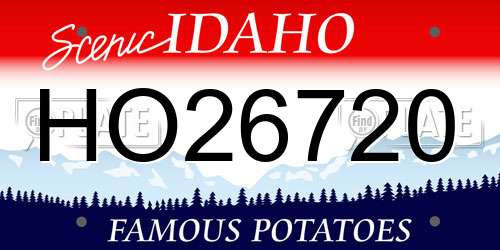 HO26720 Idaho License Plate