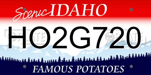 HO2G720 Idaho License Plate