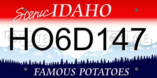 HO6D147 Idaho License Plate