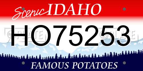 HO75253 Idaho License Plate