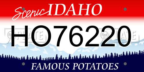 HO76220 Idaho License Plate