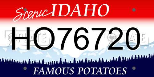 HO76720 Idaho License Plate