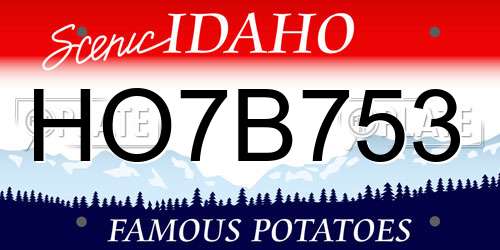 HO7B753 Idaho License Plate