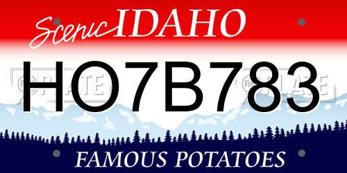 HO7B783 Idaho License Plate
