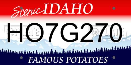 HO7G270 Idaho License Plate