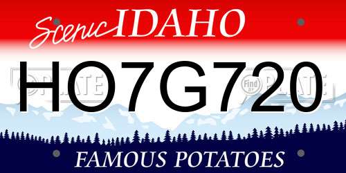 HO7G720 Idaho License Plate