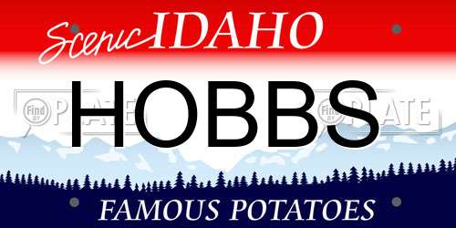 HOBBS Idaho License Plate