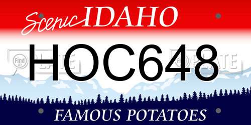 HOC648 Idaho License Plate