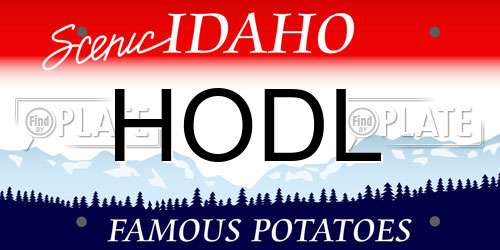 HODL Idaho License Plate