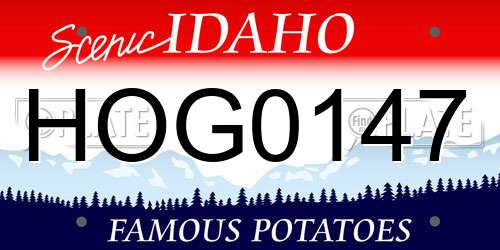 HOG0147 Idaho License Plate