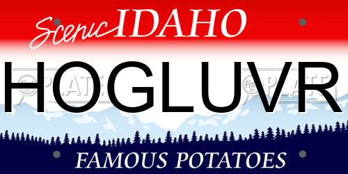 HOGLUVR Idaho License Plate