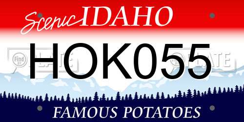 HOK055 Idaho License Plate