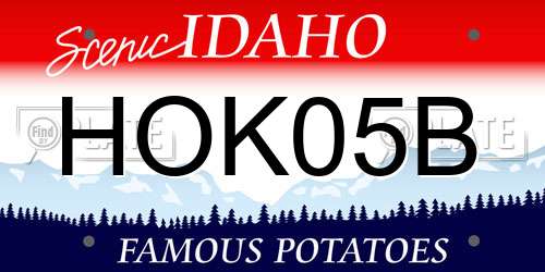 HOK05B Idaho License Plate