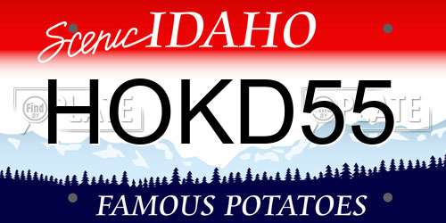 HOKD55 Idaho License Plate