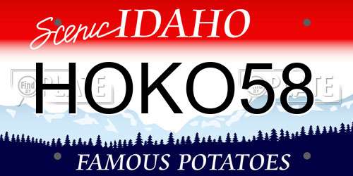 HOKO58 Idaho License Plate