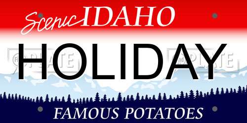 HOLIDAY Idaho License Plate