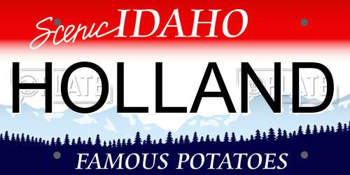 HOLLAND Idaho License Plate