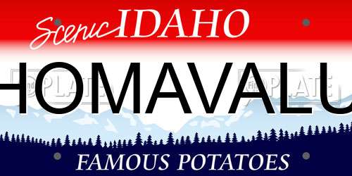 HOMAVALU Idaho License Plate