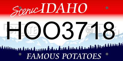 HOO3718 Idaho License Plate