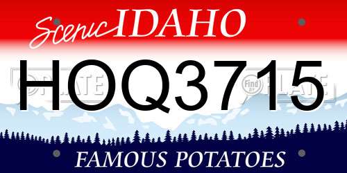 HOQ3715 Idaho License Plate