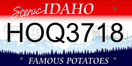 HOQ3718 Idaho License Plate