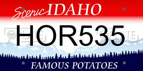 HOR535 Idaho License Plate