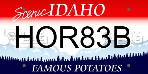 HOR83B Idaho License Plate