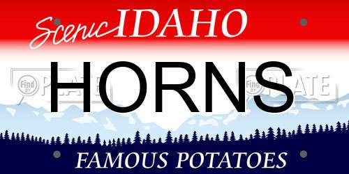 HORNS Idaho License Plate