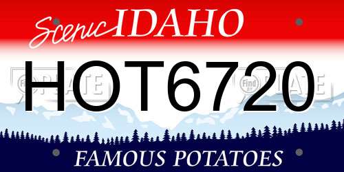 HOT6720 Idaho License Plate