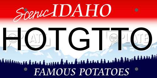 HOTGTTO Idaho License Plate