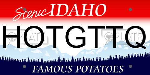 HOTGTTQ Idaho License Plate