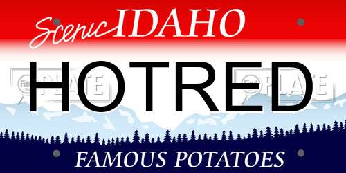 HOTRED Idaho License Plate