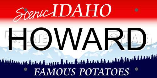HOWARD Idaho License Plate