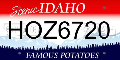HOZ6720 Idaho License Plate