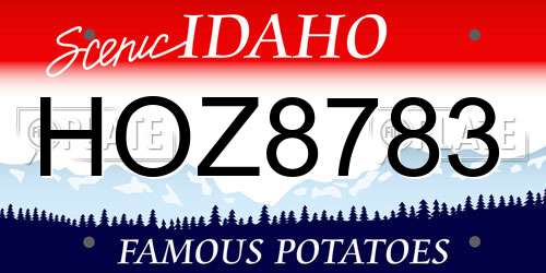 HOZ8783 Idaho License Plate
