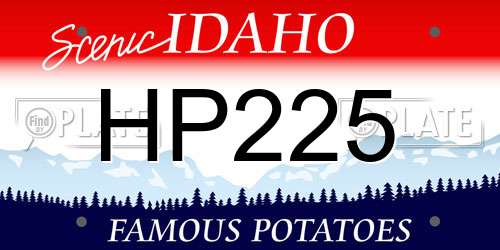 HP225 Idaho License Plate