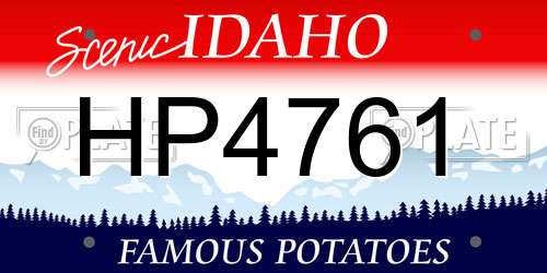HP4761 Idaho License Plate