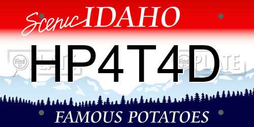 HP4T4D Idaho License Plate