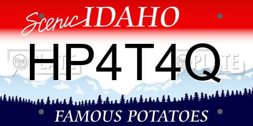 HP4T4Q Idaho License Plate