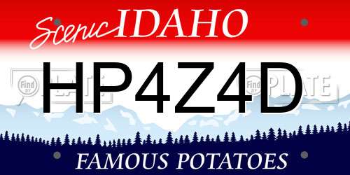 HP4Z4D Idaho License Plate