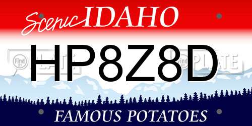 HP8Z8D Idaho License Plate