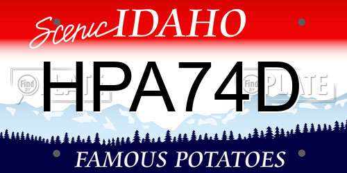 HPA74D Idaho License Plate