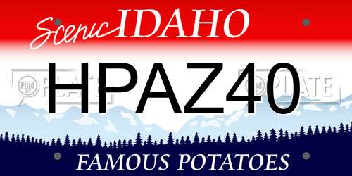 HPAZ40 Idaho License Plate