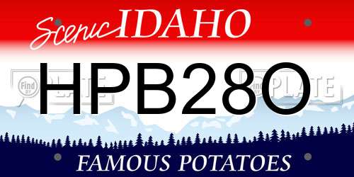 HPB28O Idaho License Plate